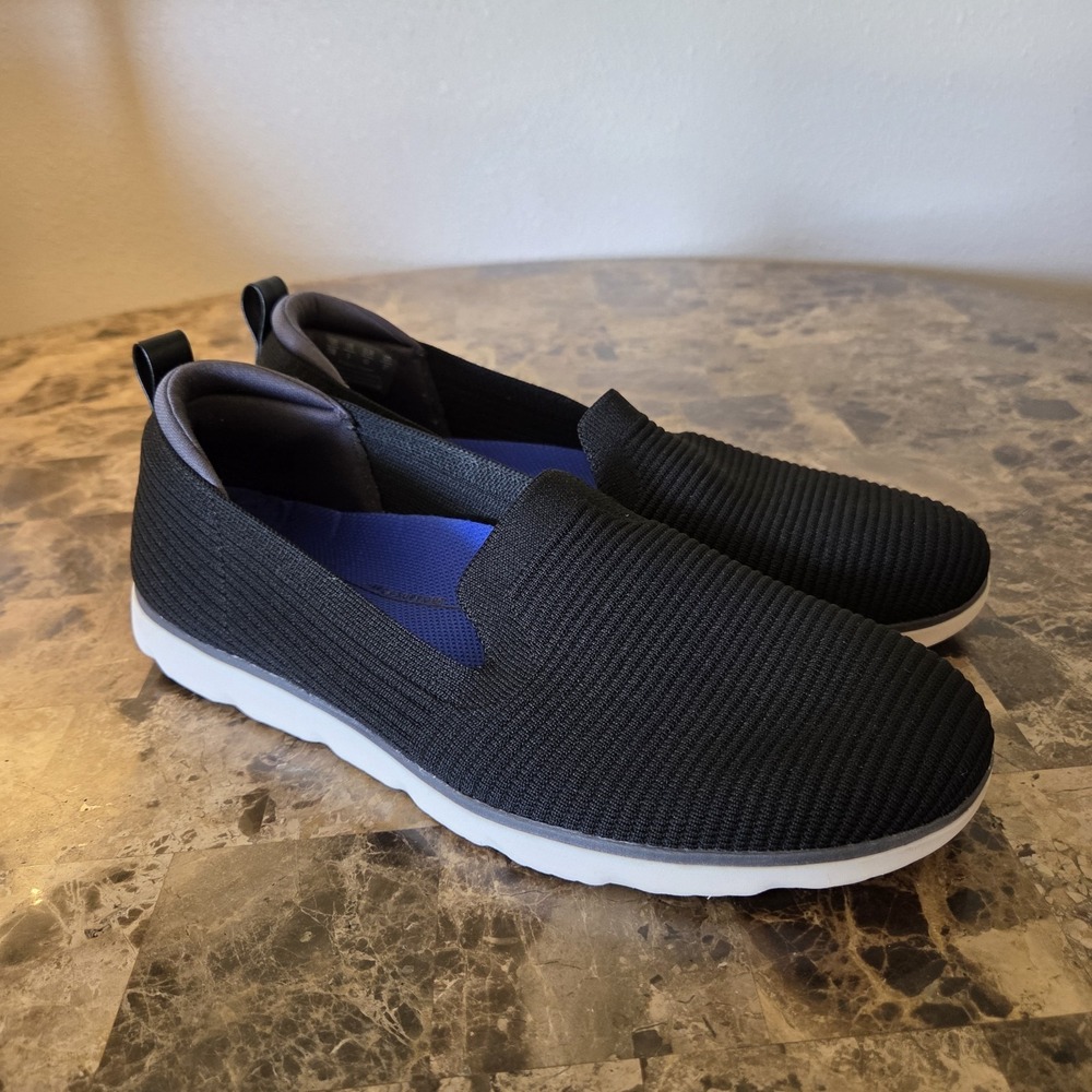 Ryka 11M Effort Slip On black fabric‎ sneakers shoes casual lightweight comfort